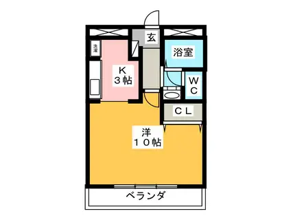 MAISON DE RAFFINE(1K/1階)の間取り写真