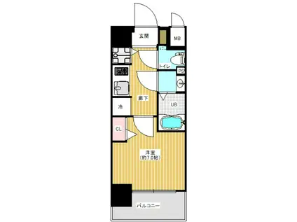 W-STYLE新大阪(1K/7階)の間取り写真