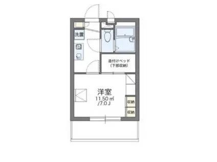 レオパレスクレスト(1K/2階)の間取り写真