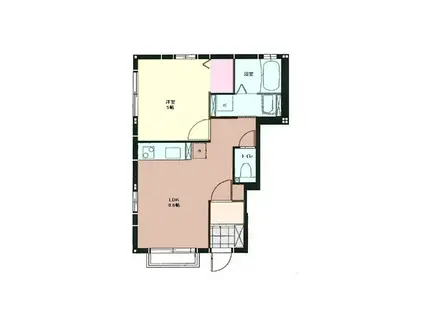 ルミエールA(1LDK/1階)の間取り写真