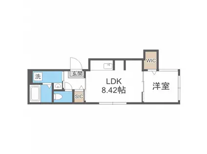 ラピスブラオ発寒(1LDK/4階)の間取り写真