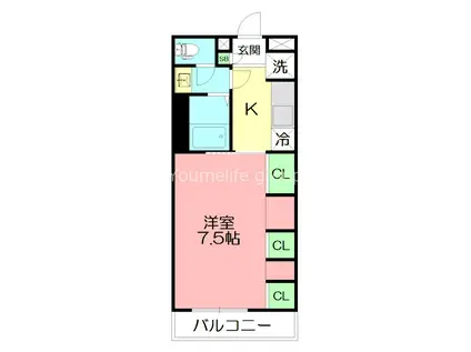 リブリライヴ湘南(1K/2階)の間取り写真