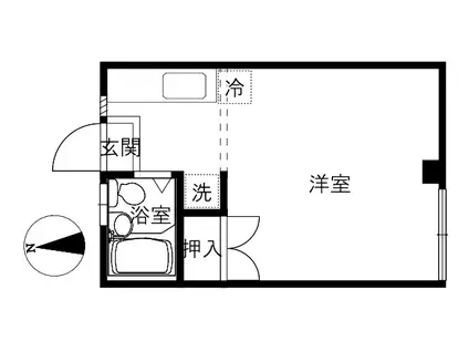 ディアコートK(ワンルーム/1階)の間取り写真