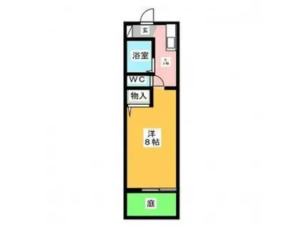 ハイツ花女(ワンルーム/1階)の間取り写真