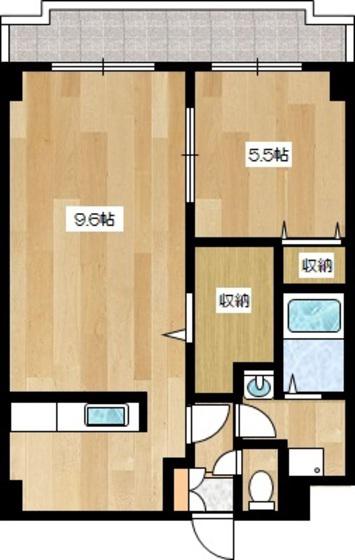 大内御堀マンション(1LDK/2階)の間取り写真