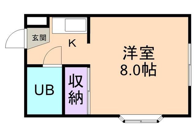 コーポホワイト砂山(ワンルーム/1階)の間取り写真
