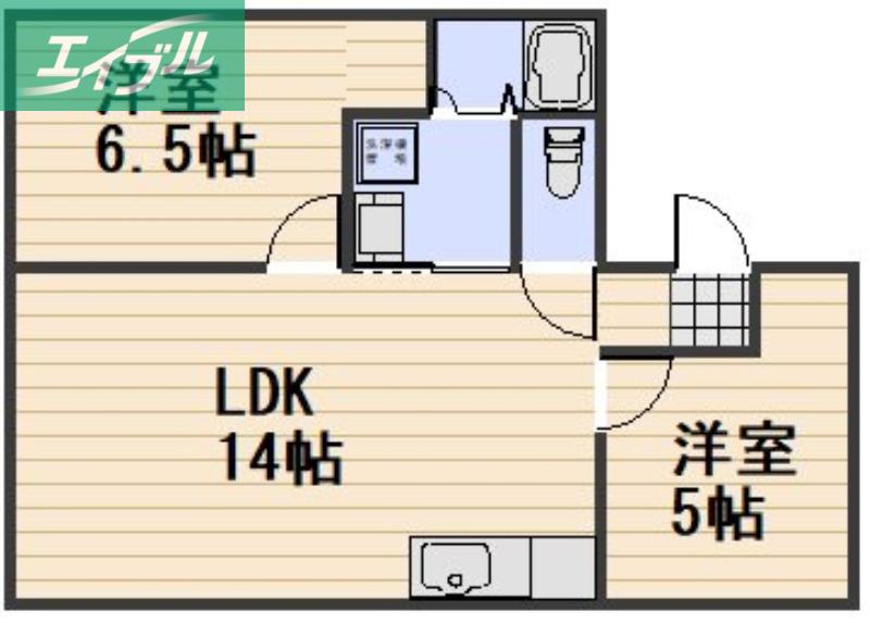 グリーンハイツ福富A(2LDK/2階)の間取り写真