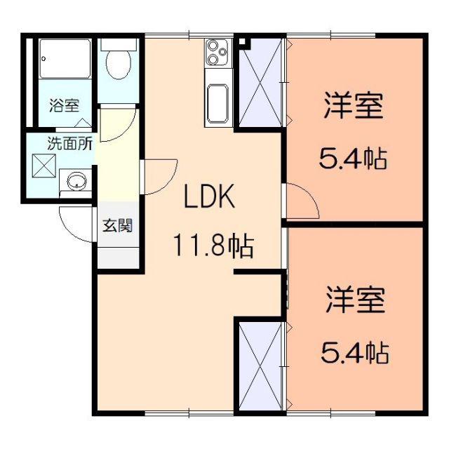 サンハイム I(3DK/1階)の間取り写真