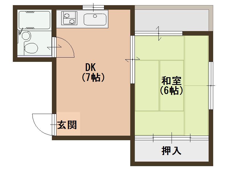メゾンワタナベ(1DK/4階)の間取り写真