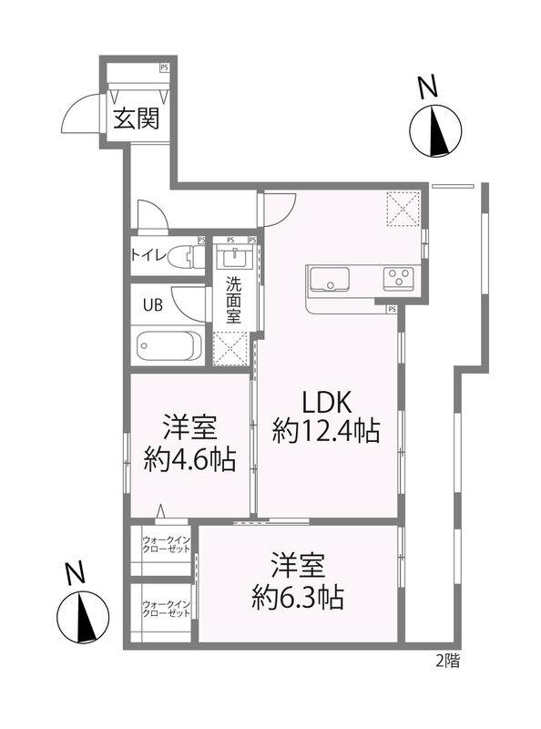 オーベル今里サウス(2LDK/3階)の間取り写真