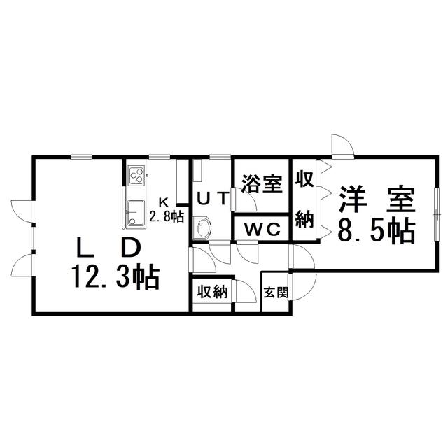 ジェミニ共栄(1LDK/2階)の間取り写真