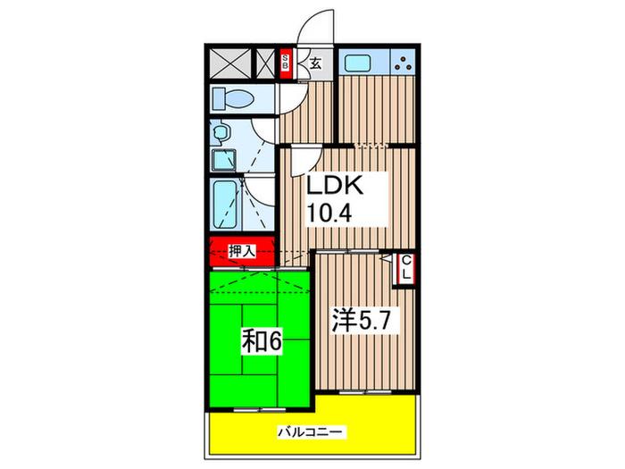 日神パレステ-ジ日吉(2LDK/4階)の間取り写真