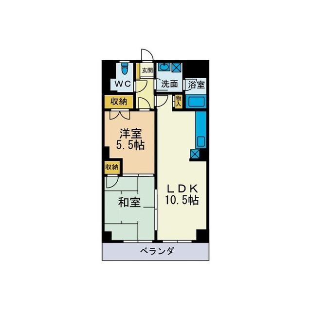 にいやビル(2LDK/5階)の間取り写真