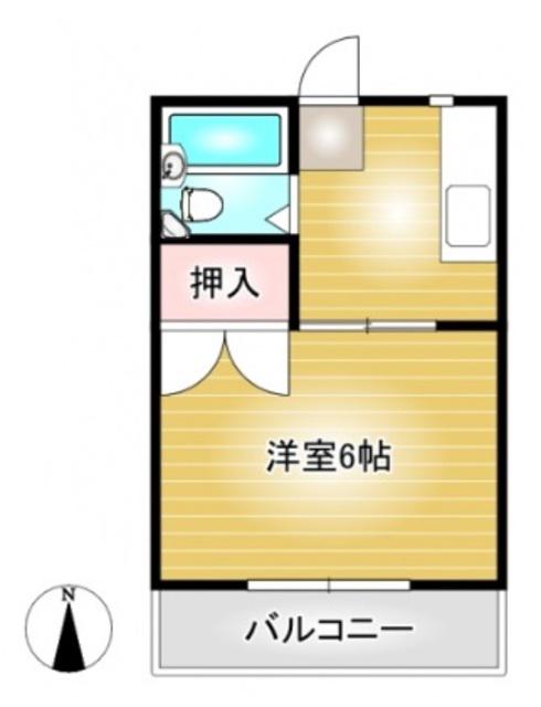 ルクソール(1K/2階)の間取り写真
