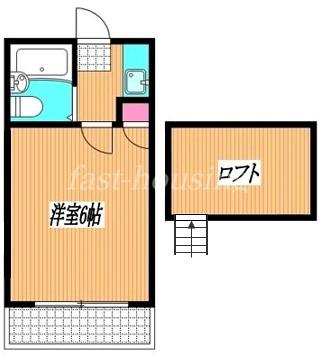 ベルエアー今川(1K/2階)の間取り写真