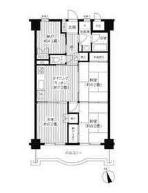 フジマンション第2(3SDK/9階)の間取り写真
