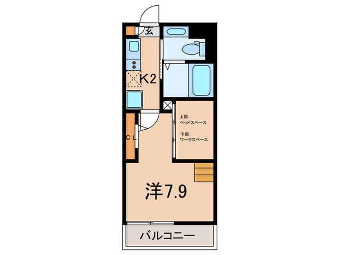 パルコート宮崎台(1K/1階)の間取り写真