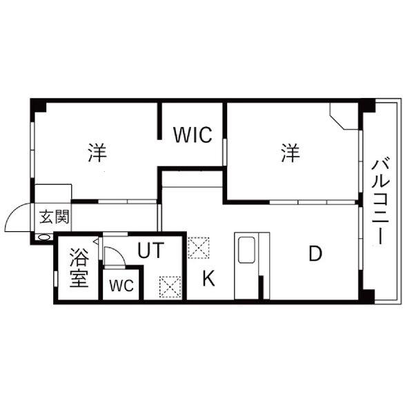 大曽根3棟(2DK/7階)の間取り写真
