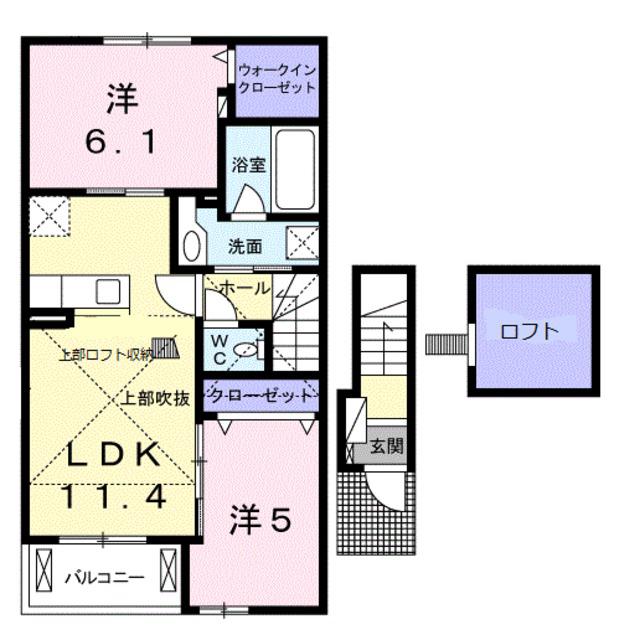 ミロワール(2LDK/2階)の間取り写真