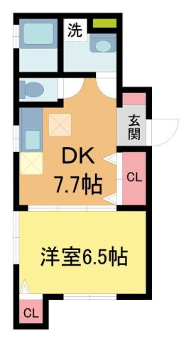D-ROOM甲子園(1DK/1階)の間取り写真