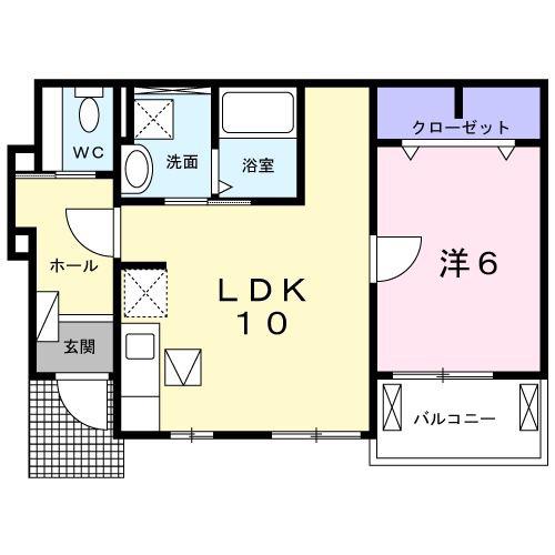 ミエティトゥーラ(1LDK/1階)の間取り写真