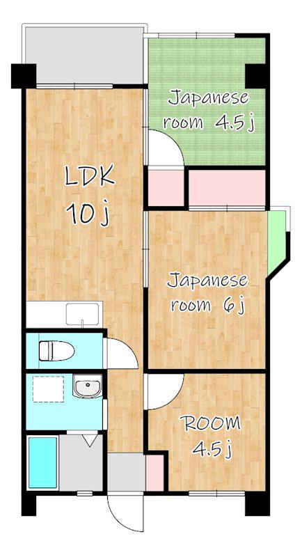 レジデンス田上台(3DK/1階)の間取り写真