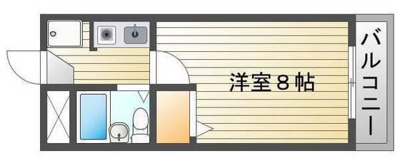 セゾンHOUKAN(1K/3階)の間取り写真