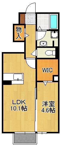 ハイヒルズ中央(1LDK/1階)の間取り写真