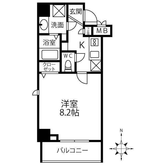 パークフロント常盤(1K/5階)の間取り写真
