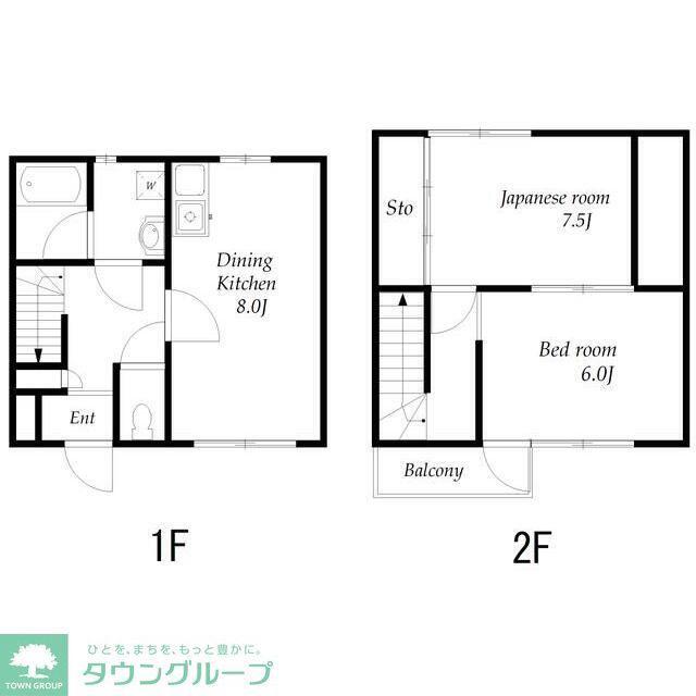 サンブリッジ6(2DK/1階)の間取り写真