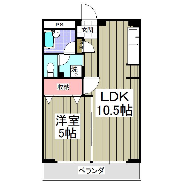 サリジェ志村公園(1LDK/2階)の間取り写真