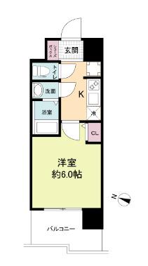 セレニテ三宮プリエ(1K/6階)の間取り写真