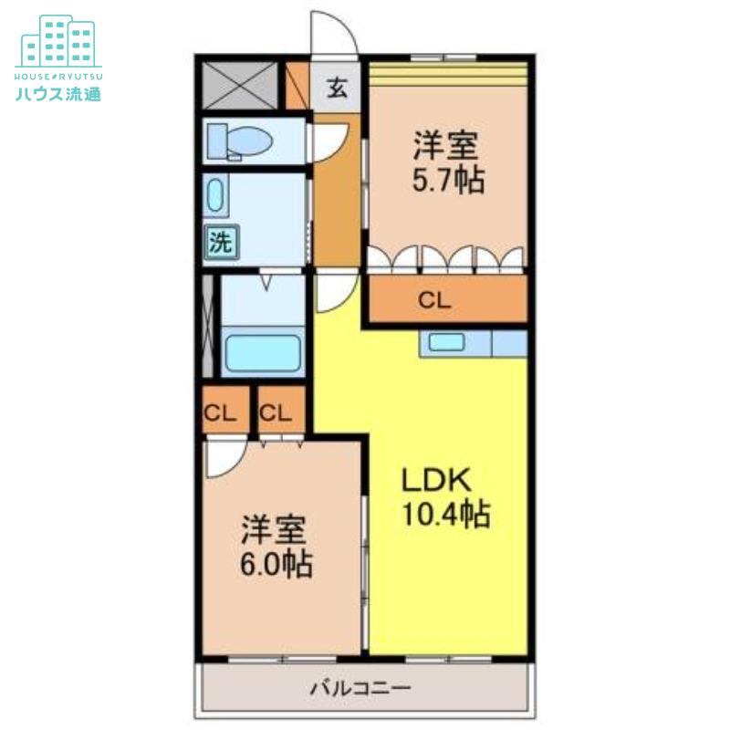 アイディール(2LDK/2階)の間取り写真
