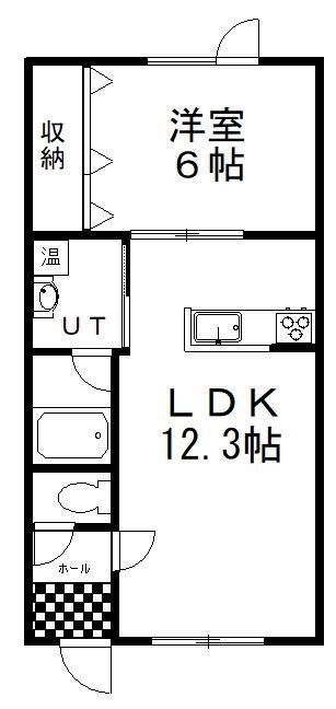 パークマンション(1LDK/1階)の間取り写真