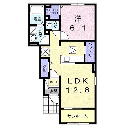 アルファンファーレ(1LDK/1階)の間取り写真
