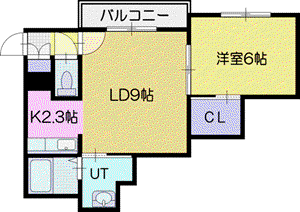 マグネットIV(1LDK/1階)の間取り写真