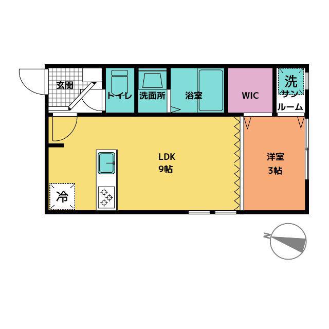 REGALO(1LDK/1階)の間取り写真