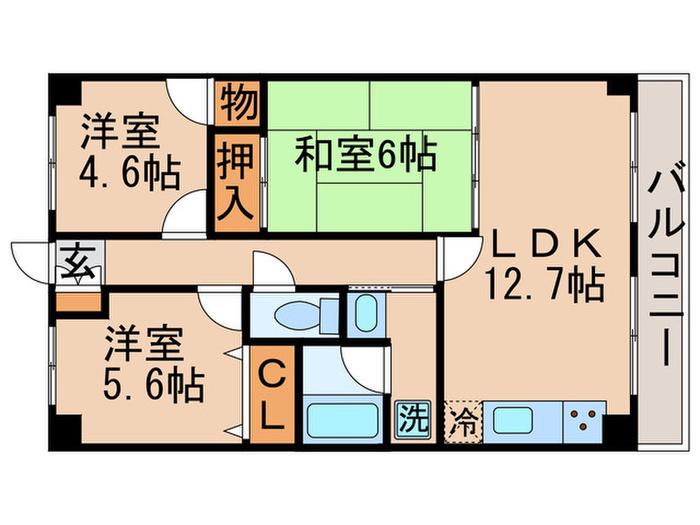 パーソンヒルズ(3LDK/4階)の間取り写真