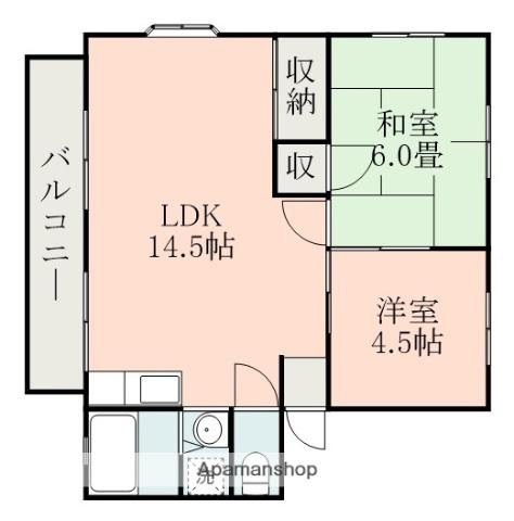 アールコンシェル(2LDK/1階)の間取り写真