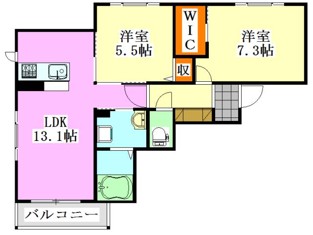 レガリオ(2LDK/1階)の間取り写真
