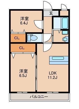 NEIGHBORS(2LDK/3階)の間取り写真