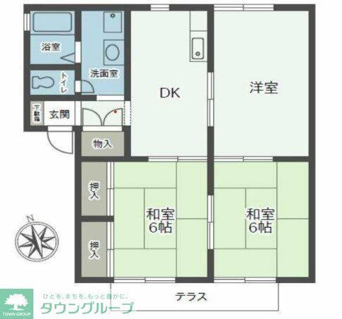 ガーデンパレス(3DK/2階)の間取り写真