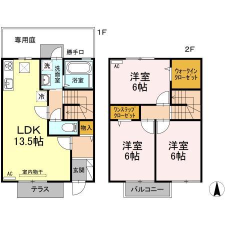 RAINBOW HOUR(3LDK/1階)の間取り写真