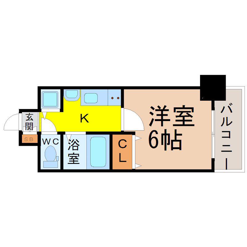 プレサンス名古屋STATIONザ・シティ(1K/2階)の間取り写真