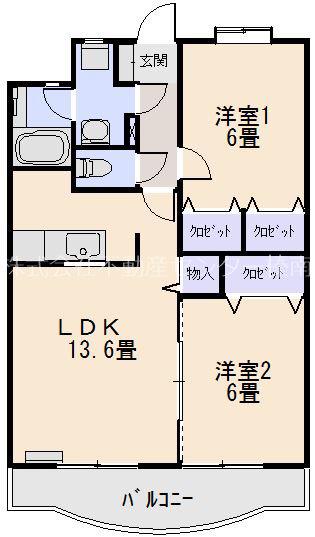T.KREIS(2LDK/2階)の間取り写真