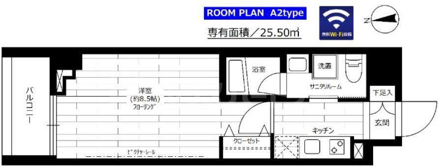 ステージファースト仲御徒町(1K/7階)の間取り写真
