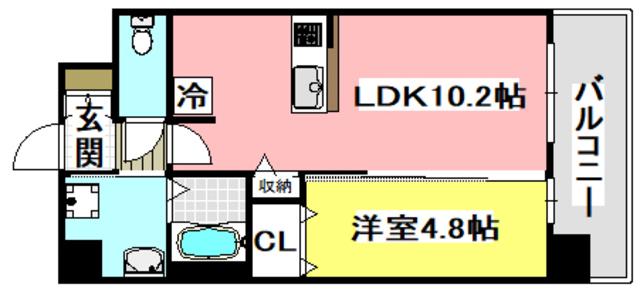 スプランディッド茨木天王(1LDK/3階)の間取り写真