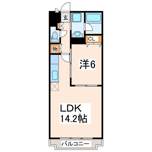 キャッスルマンション豊岡(1LDK/2階)の間取り写真