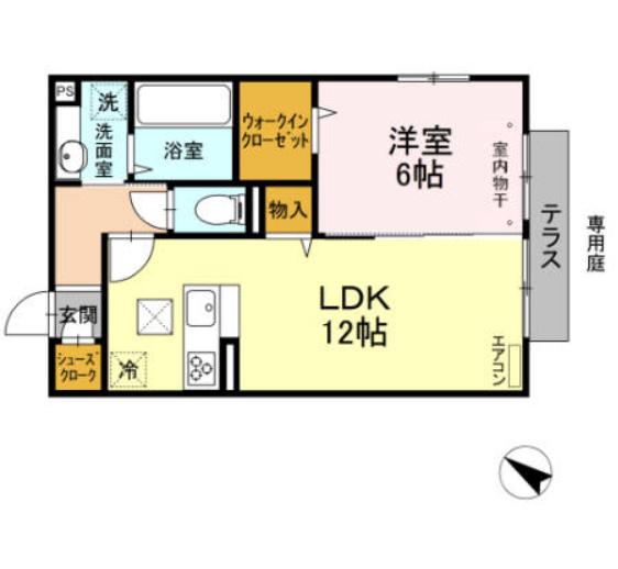 MUMCOURT(1LDK/1階)の間取り写真