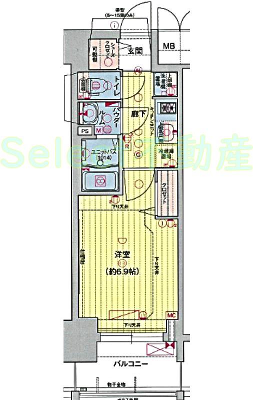 プレサンスNAGOYAファスト(1K/4階)の間取り写真